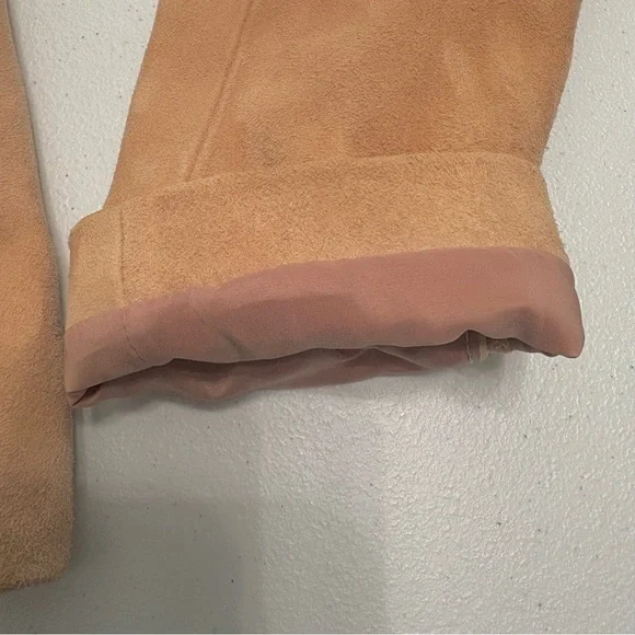 L'AGENCE Kenzie Double Breasted Goat Leather Blazer Beige Size 0 - Picture 8 of 11